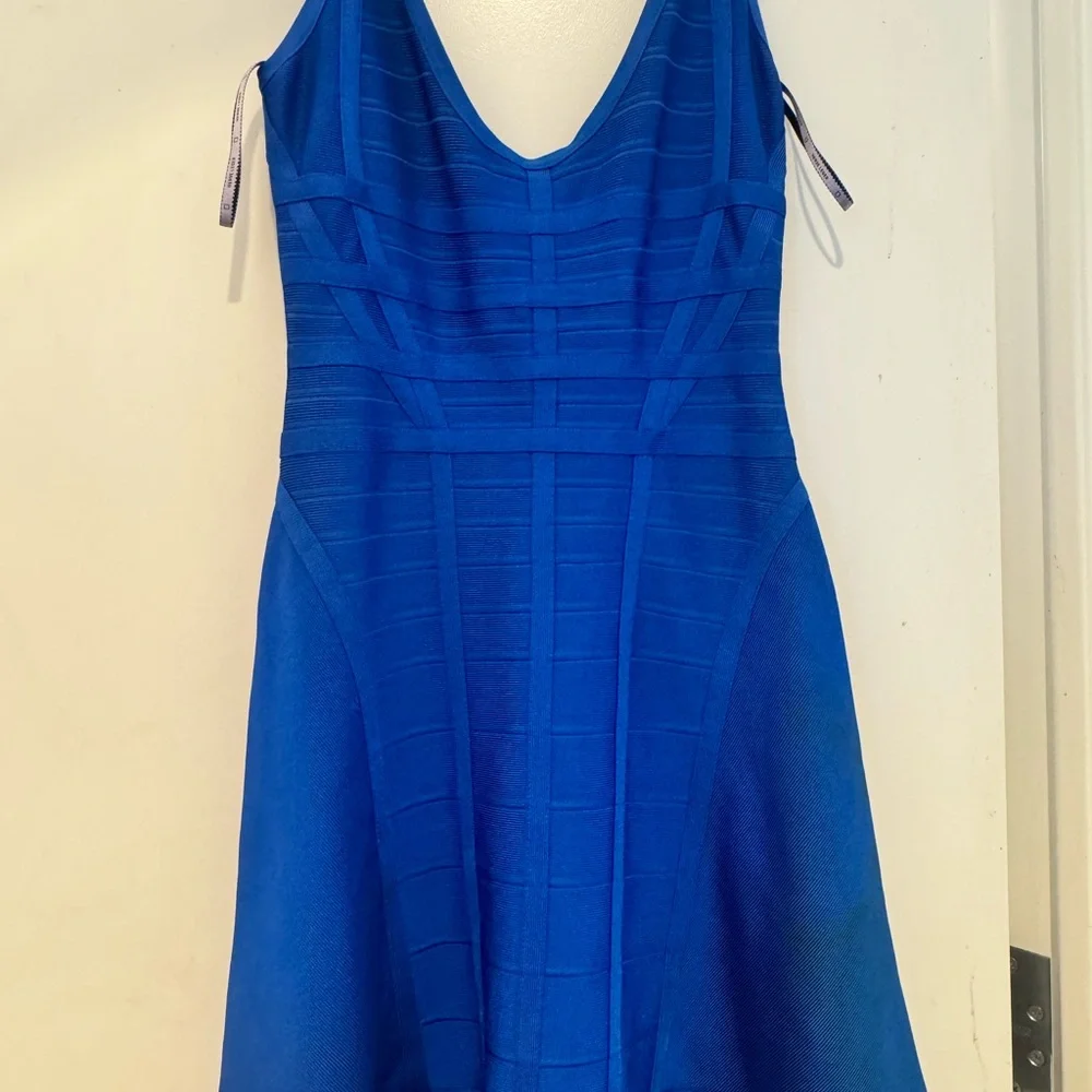 Herve Leger Vibrant Blue Midi Dress - Picture 2 of 4
